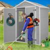 Resin Shed 6x4.4FT,Plastic Shed,Outdoor Storage Shed for Garden Tool,Waterproof Resin Shed with Floor,Lockable Doors for Patio