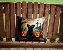 Affenpinscher Spooky Halloween Throw Pillow Machine Washable, Indoor Outdoor Decorative Pillow for Couch, Bed or Patio, 14Hx14W