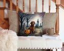 Irish Setter Spooky Halloween Throw Pillow Machine Washable, Indoor Outdoor Decorative Pillow for Couch, Bed or Patio, 14Hx14W