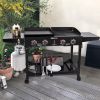 48 Portable Barbecue Utensils GD402 4-Burner Portable Flat Top Gas Grill and Griddle Combo With Folding Legs, Black BBQ Grill