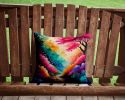 Colorful Azaleas Throw Pillow Machine Washable, Indoor Outdoor Decorative Pillow for Couch, Bed or Patio, 14Hx14W