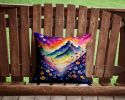 Colorful Violets Throw Pillow Machine Washable, Indoor Outdoor Decorative Pillow for Couch, Bed or Patio, 14Hx14W