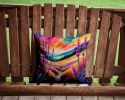 Colorful Liatris Throw Pillow Machine Washable, Indoor Outdoor Decorative Pillow for Couch, Bed or Patio, 14Hx14W