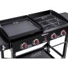 48 Portable Barbecue Utensils GD402 4-Burner Portable Flat Top Gas Grill and Griddle Combo With Folding Legs, Black BBQ Grill