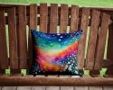 Colorful Gypsophila Throw Pillow Machine Washable, Indoor Outdoor Decorative Pillow for Couch, Bed or Patio, 14Hx14W