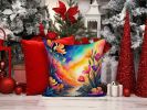 Colorful Freesia Throw Pillow Machine Washable, Indoor Outdoor Decorative Pillow for Couch, Bed or Patio, 14Hx14W