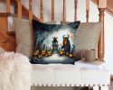 Krampus The Christmas Demon Spooky Halloween Throw Pillow Machine Washable, Indoor Outdoor Decorative Pillow for Couch, Bed or Patio, 14Hx14W