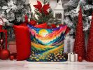 Colorful Buttercups Throw Pillow Machine Washable, Indoor Outdoor Decorative Pillow for Couch, Bed or Patio, 14Hx14W