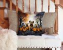 Norfolk Terrier Spooky Halloween Throw Pillow Machine Washable, Indoor Outdoor Decorative Pillow for Couch, Bed or Patio, 14Hx14W