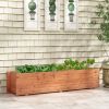 Fir Wood Planter Box with 2 Drainage Holes and 3 Added Bottom Crossbars