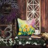 Daffodils in Watercolor Throw Pillow Machine Washable, Indoor Outdoor Decorative Pillow for Couch, Bed or Patio, 14Hx14W