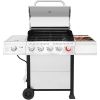 5-Burner BBQ Propane Grill, Stainless Steel Barbecue Gas Grill for Outdoor Patio Garden Picnic Backyard Cooking, 64,000 BTU