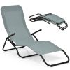 2 Piece Stackable Portable Patio Chaise Lounger with Rocking Design