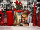 Greyhound and Santa Claus Throw Pillow Machine Washable, Indoor Outdoor Decorative Pillow for Couch, Bed or Patio, 14Hx14W