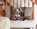 Greater Swiss Mountain Dog and Santa Claus Throw Pillow Machine Washable, Indoor Outdoor Decorative Pillow for Couch, Bed or Patio, 14Hx14W