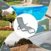 2 Piece Stackable Portable Patio Chaise Lounger with Rocking Design