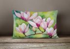 State Watercolor Flowers Throw Pillow Throw Pillow for Indoor Couch Bed Outdoor Patio Washable, Mississippi Magnolia 1675,12Hx16W