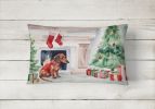 Waiting on Christmas Throw Pillow Throw Pillow for Indoor Couch Bed Outdoor Patio Washable, Dachshund 1350,12Hx16W