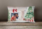 Waiting on Christmas Throw Pillow Throw Pillow for Indoor Couch Bed Outdoor Patio Washable, Dachshund 1350,12Hx16W