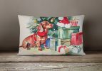 Waiting on Christmas Throw Pillow Throw Pillow for Indoor Couch Bed Outdoor Patio Washable, Dachshund 1346,12Hx16W