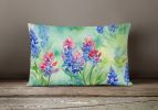 State Watercolor Flowers Throw Pillow Throw Pillow for Indoor Couch Bed Outdoor Patio Washable, Texas Bluebonnets 1709,12Hx16W