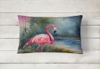 Nautical Collection Throw Pillow Throw Pillow for Indoor Couch Bed Outdoor Patio Washable, Flamingo 2863,12Hx16W