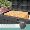 50 Gallon Medium Capacity All Weather Construction Resin Outdoor Storage Deck Box With Arched Lid for Patio or Pool Garden Shelf