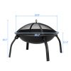 22" Iron Fire Pit Bowl Outdoor Backyard Patio Garden Burning Heater Black