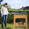 8 Grids Wood Elevated Garden Planter Box Kit with Liner and Shelf