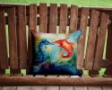 Seahorses Throw Pillow Machine Washable, Indoor Outdoor Decorative Pillow for Couch, Bed or Patio, 14Hx14W