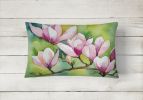 State Watercolor Flowers Throw Pillow Throw Pillow for Indoor Couch Bed Outdoor Patio Washable, Mississippi Magnolia 1675,12Hx16W