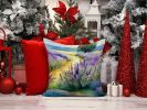 Lavender in Watercolor Throw Pillow Machine Washable, Indoor Outdoor Decorative Pillow for Couch, Bed or Patio, 14Hx14W