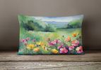 State Watercolor Flowers Throw Pillow Throw Pillow for Indoor Couch Bed Outdoor Patio Washable, North Dakota Wild Prairie Roses 1696,12Hx16W