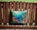 Seaweed Throw Pillow Machine Washable, Indoor Outdoor Decorative Pillow for Couch, Bed or Patio, 14Hx14W