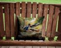 Wood Duck Throw Pillow Machine Washable, Indoor Outdoor Decorative Pillow for Couch, Bed or Patio, 14Hx14W