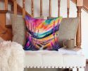 Colorful Liatris Throw Pillow Machine Washable, Indoor Outdoor Decorative Pillow for Couch, Bed or Patio, 14Hx14W