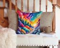 Colorful Dusty Miller Throw Pillow Machine Washable, Indoor Outdoor Decorative Pillow for Couch, Bed or Patio, 14Hx14W