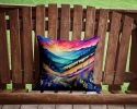 Colorful Annual Larkspur Throw Pillow Machine Washable, Indoor Outdoor Decorative Pillow for Couch, Bed or Patio, 14Hx14W