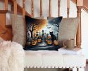 NEW Black Cat Spooky Halloween Throw Pillow Machine Washable, Indoor Outdoor Decorative Pillow for Couch, Bed or Patio, 14Hx14W