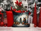 Krampus The Christmas Demon Spooky Halloween Throw Pillow Machine Washable, Indoor Outdoor Decorative Pillow for Couch, Bed or Patio, 14Hx14W