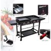 48 Portable Barbecue Utensils GD402 4-Burner Portable Flat Top Gas Grill and Griddle Combo With Folding Legs, Black BBQ Grill