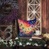 Colorful Lisianthus Throw Pillow Machine Washable, Indoor Outdoor Decorative Pillow for Couch, Bed or Patio, 14Hx14W