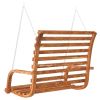 Swing Bench Solid Wood Bent with Teak Finish 49.6"x24.8"x36.2"