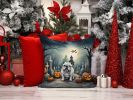 English Bulldog Spooky Halloween Throw Pillow Machine Washable, Indoor Outdoor Decorative Pillow for Couch, Bed or Patio, 14Hx14W