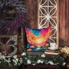 NEW Colorful Lotus Throw Pillow Machine Washable, Indoor Outdoor Decorative Pillow for Couch, Bed or Patio, 14Hx14W