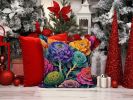 Colorful Ornamental Kale Throw Pillow Machine Washable, Indoor Outdoor Decorative Pillow for Couch, Bed or Patio, 14Hx14W