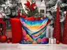 Colorful Brunia Throw Pillow Machine Washable, Indoor Outdoor Decorative Pillow for Couch, Bed or Patio, 14Hx14W