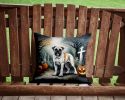 Boxer Spooky Halloween Throw Pillow Machine Washable, Indoor Outdoor Decorative Pillow for Couch, Bed or Patio, 14Hx14W