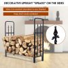 4 Feet Outdoor Heavy Duty Steel Firewood Wood Storage Rack