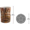 Outdoor Side Table Statue Grande Tiki Spirit Face Kanaloa Teeth for Patio,Bar or Den,15 Inches Wide, 20 Inches Tall,Sculptures